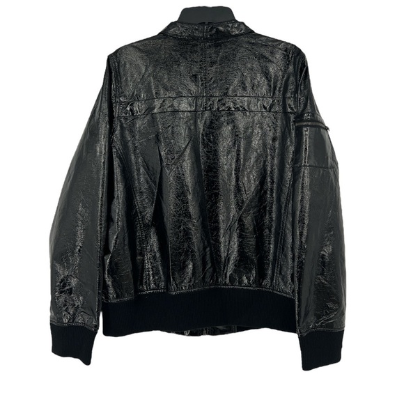 𝅺Rocawear Womens Faux leather Black shiny  1X Retro Vintage Y2K Jacket - Picture 3 of 12